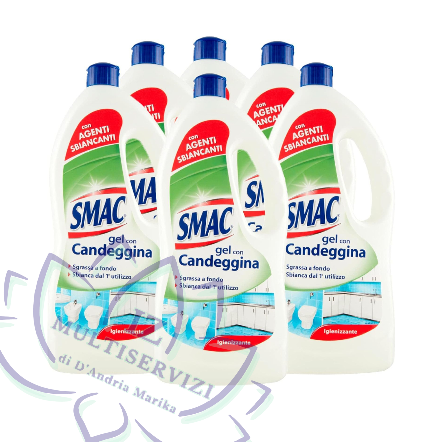Smac Gel Candeggina - 850 ml - 6 Pezzi